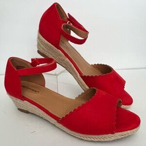 The Charlie Espadrille Sandal by Comfortview Jute-wrapped Wedge Heel Size 9 Wide